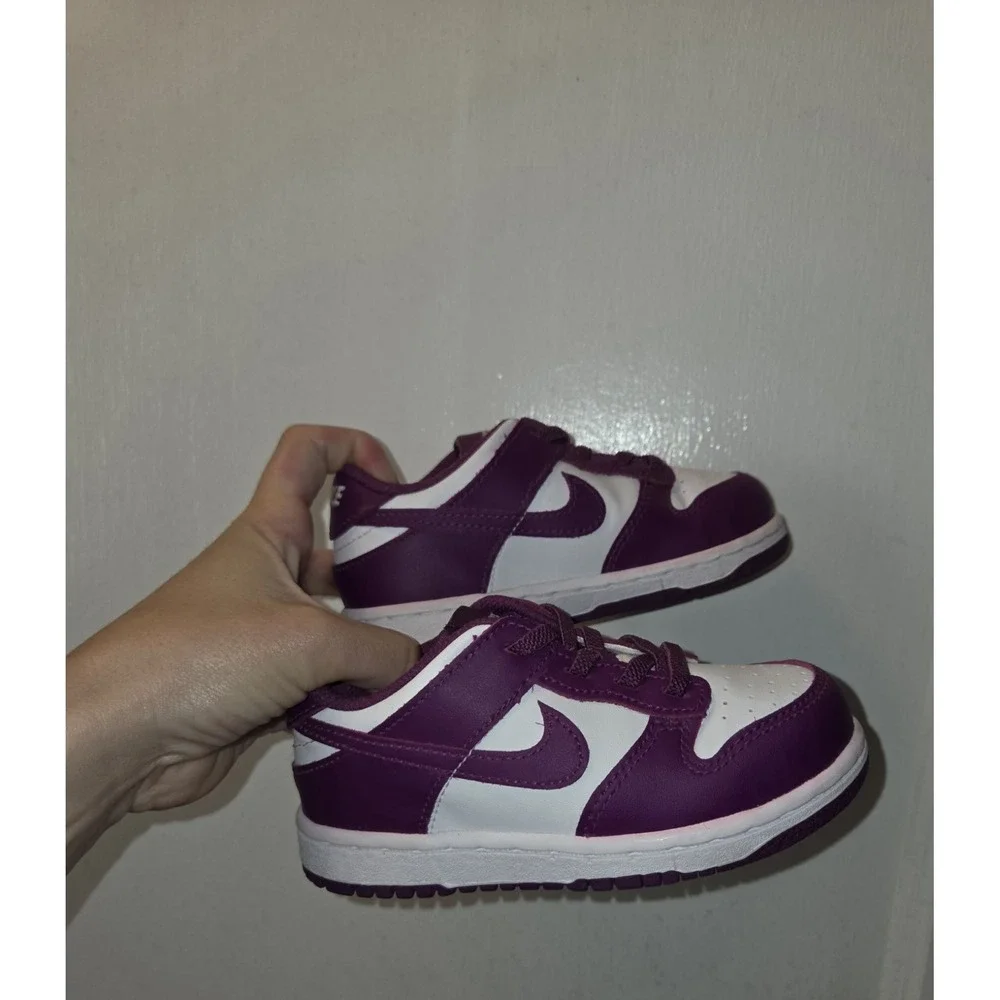 Nike Dunk Low (TDE) Toddler Sneakers Purple/White US 9.5 FB9107-110